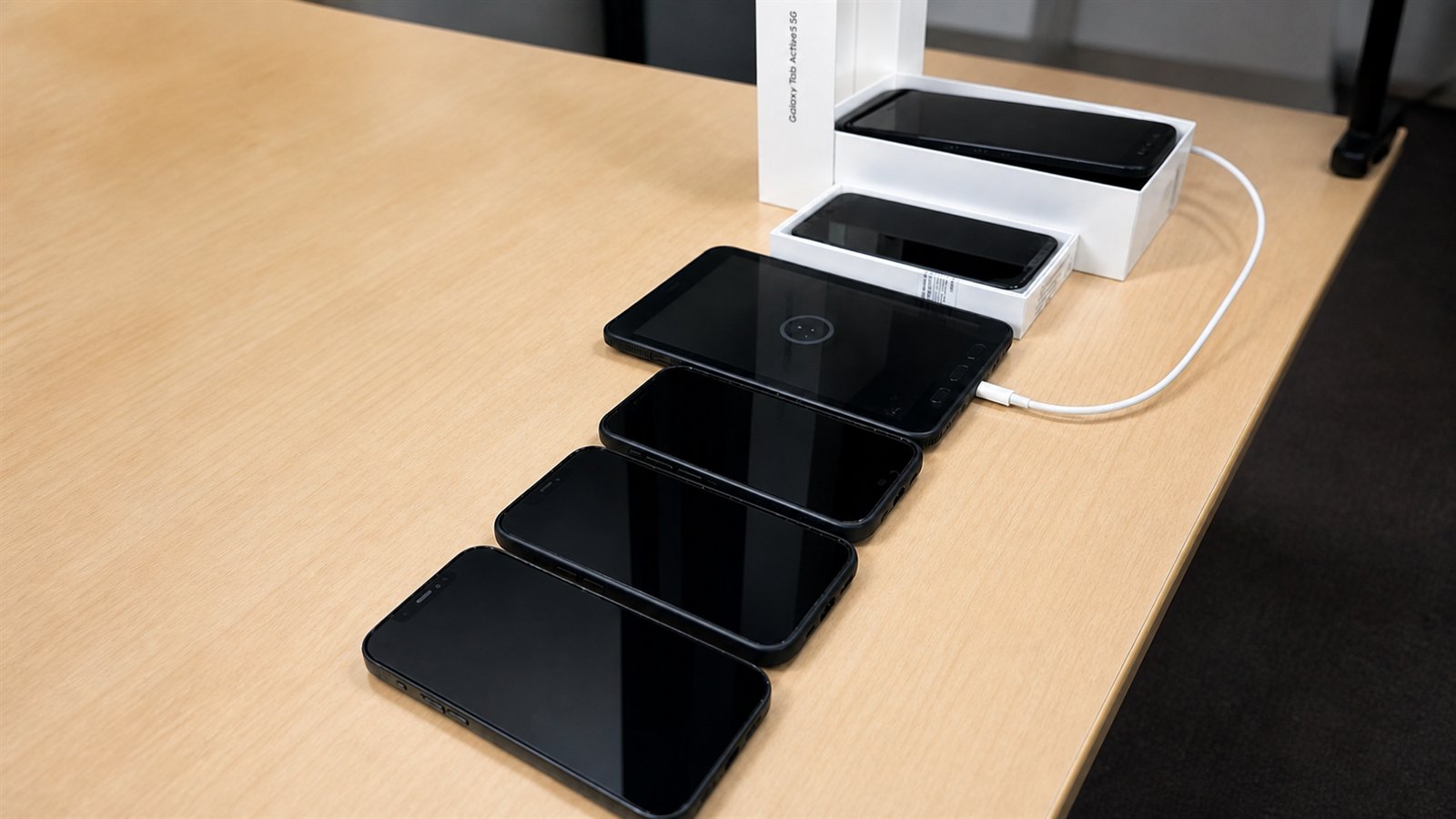 Smartphones und Tablet bei der Einrichtung für das Hardwaremanagement